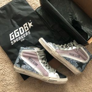 Authentic Golden Goose 36 Glitter Slide High